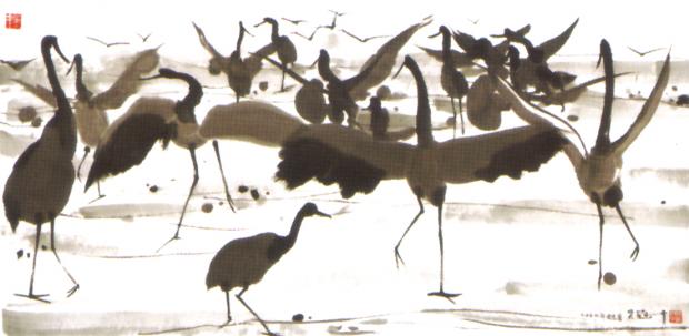 Cranes Dancing (2002) de Wu Guanzhong