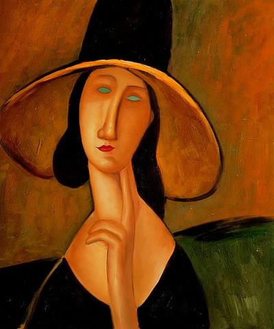 "Mulher de Chapéu" (1917) Amedeo Modigliani.