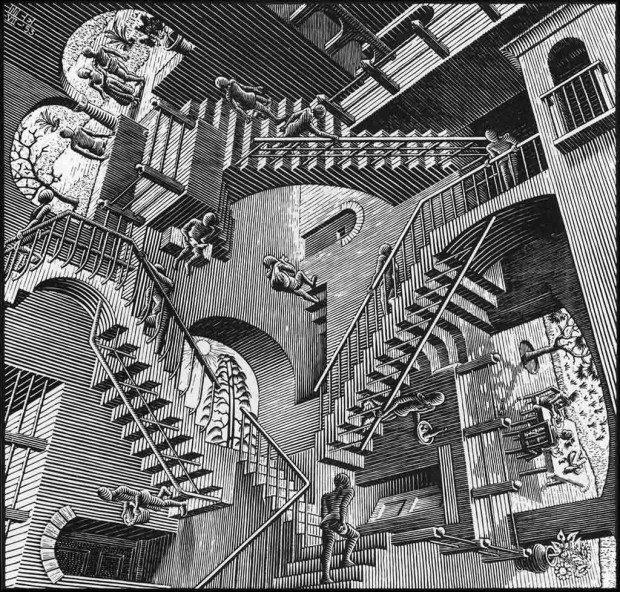 "Relativity",  M. C. Escher