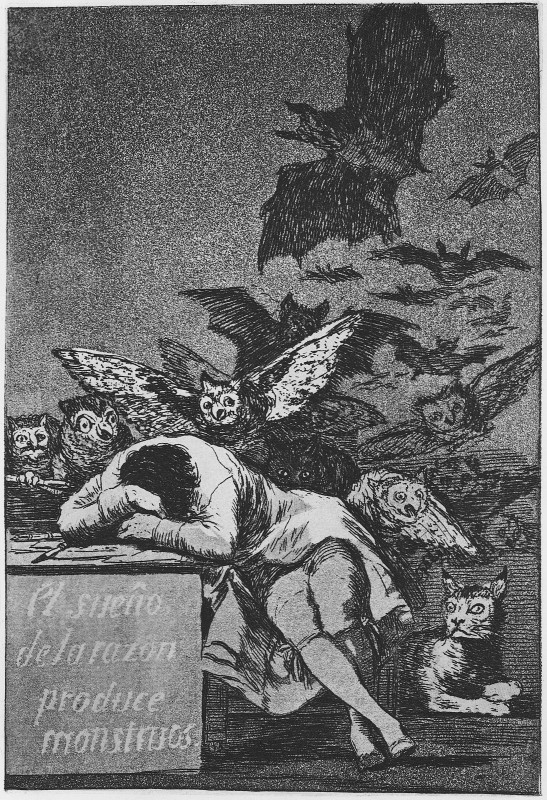 O sono da razão produz monstros, Goya.