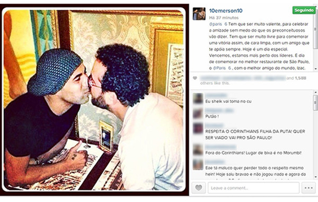Selinho do Emerson Sheik divulgado em seu Instagram desperta reações agressivas