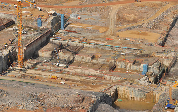 Casa de força no sítio Pimental. Foto: Consórcio Construtor Belo Monte