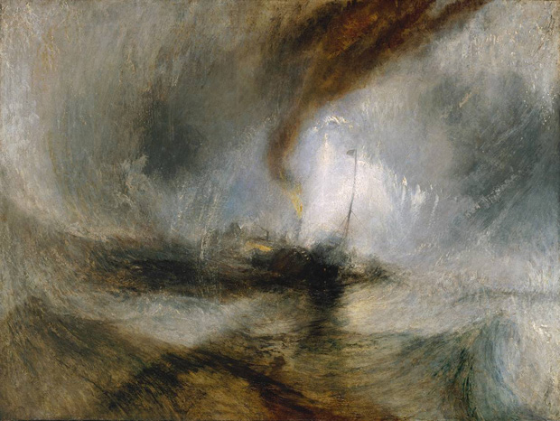Snow Storm - Steam-Boat off a Harbour's Mouth exhibited 1842 by Joseph Mallord William Turner 1775-1851