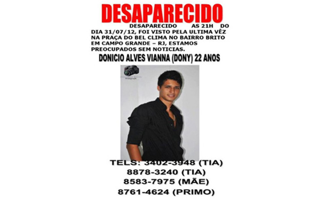 Dony desapareceu em 2012, em Campo Grande