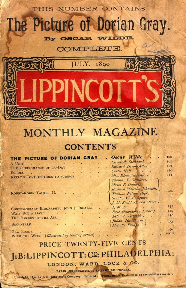 Edição de junho de 1890 da Lippincott's Monthly Magazine, em que inicialmente foi publicado o romance